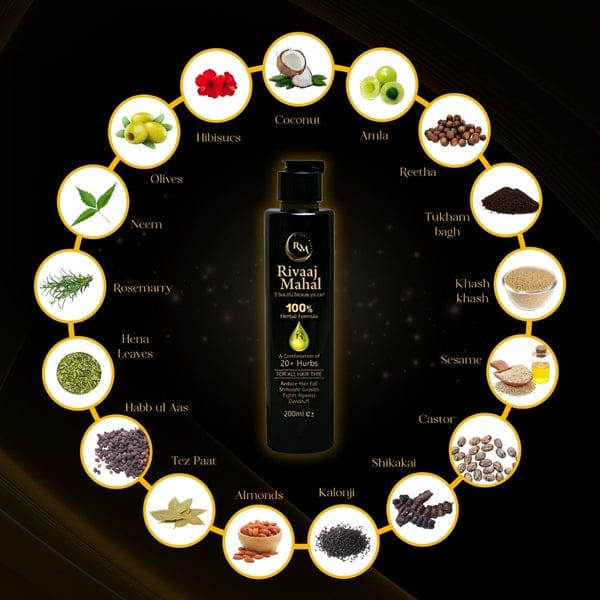 Rivaaj Mahal Hair Oil, Herbal formula 20+ combinations