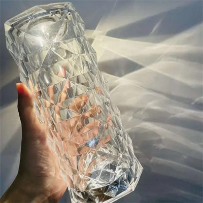 16 Colors Diamond Rose Crystal Touch Lamp Bedside Acrylic Usb Rechargeable Table Lamp - With Remote